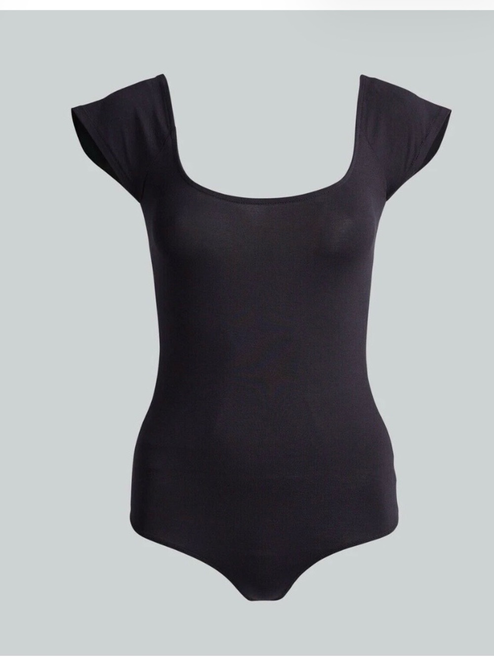 $150 Rag & Bone Women Black Nadia Stretch Scoop-Neck Cap-Sleeve Bodysuit Size XS